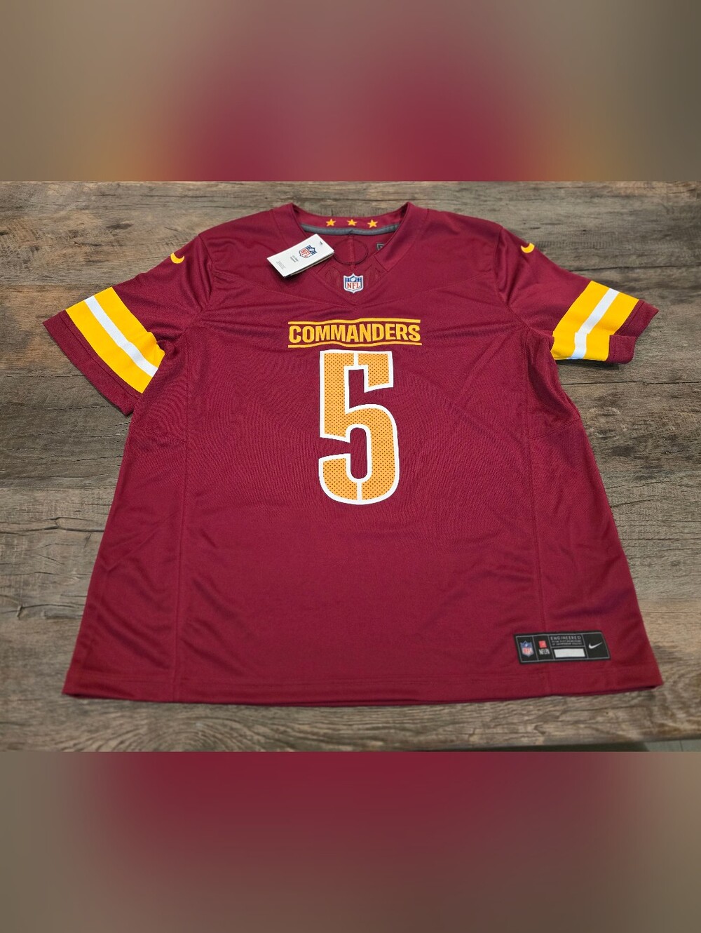 NIKE VAPOR F.U.S.E. ELITE WASHINGTON COMMANDERS JAYDEN DANIELS JERSEY MENS